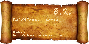 Belácsek Kadosa névjegykártya
